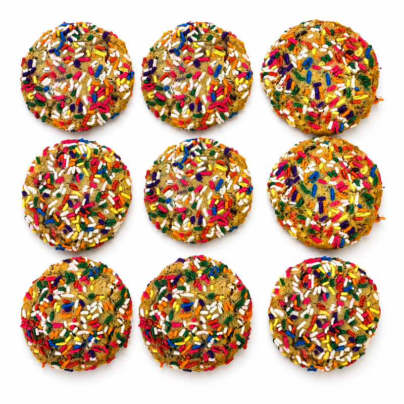 4th of July Sparkler Cookie topped with red, white, and blue sprinkles